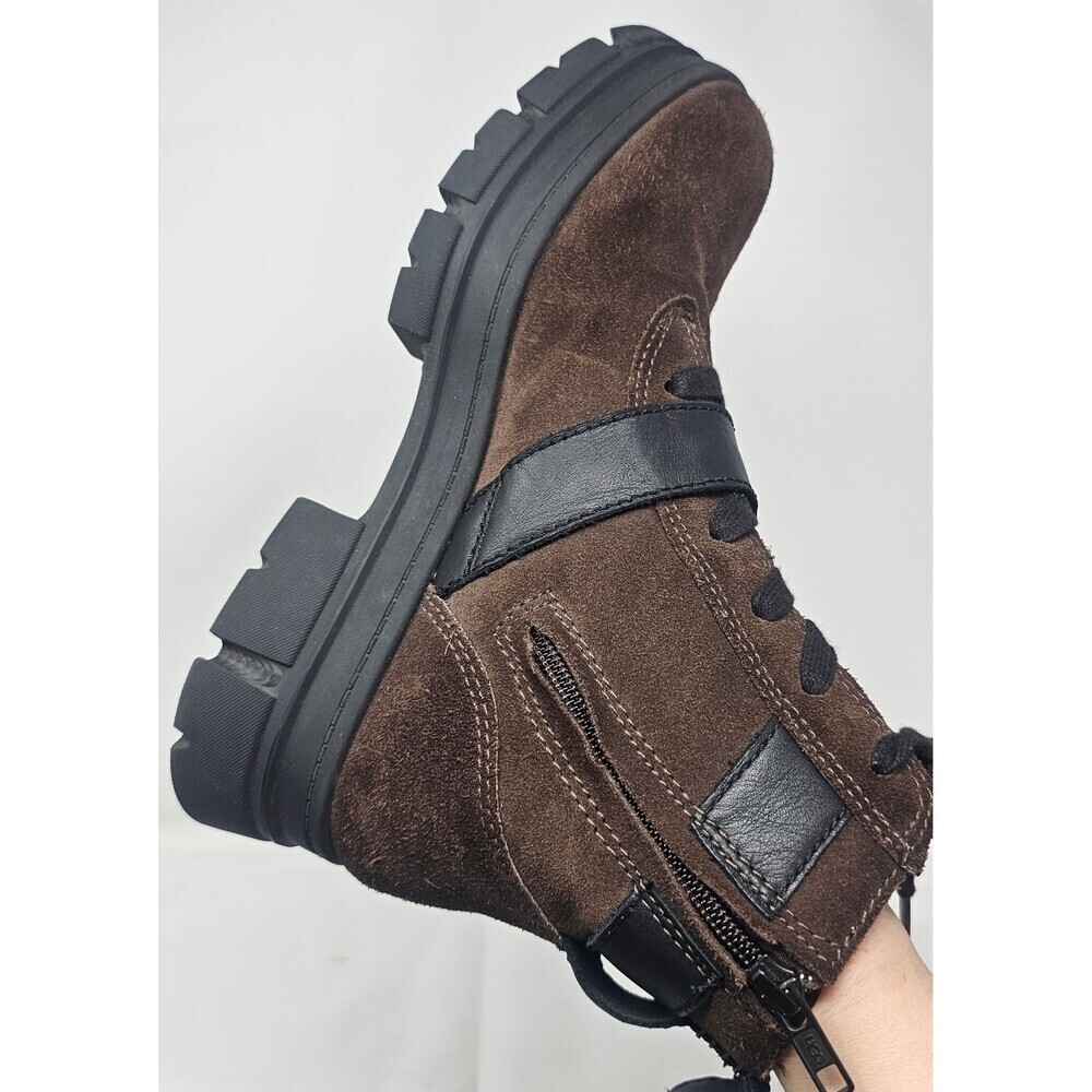 UGG Ashton Lace Up Women's Waterproof Suede & Leather Boots Burnt Cedar Size 8.5 - Picture 4 of 12